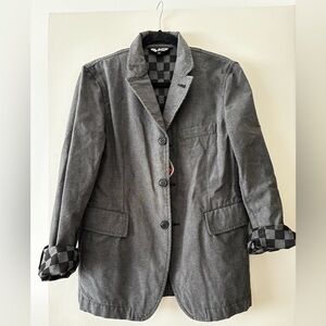 Comme des Garcons Black and Gray Checkered Blazer, NWT